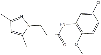 N-(5-chloro-2-methoxyphenyl)-3-(3,5-dimethyl-1H-pyrazol-1-yl)propanamide 结构式