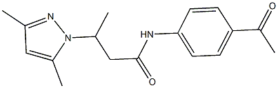 N-(4-acetylphenyl)-3-(3,5-dimethyl-1H-pyrazol-1-yl)butanamide Structure