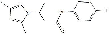 3-(3,5-dimethyl-1H-pyrazol-1-yl)-N-(4-fluorophenyl)butanamide 结构式