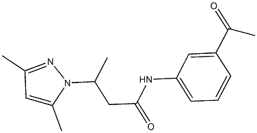 N-(3-acetylphenyl)-3-(3,5-dimethyl-1H-pyrazol-1-yl)butanamide,895256-54-9,结构式