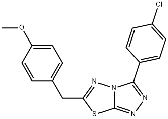 4-{[3-(4-chlorophenyl)[1,2,4]triazolo[3,4-b][1,3,4]thiadiazol-6-yl]methyl}phenyl methyl ether 结构式