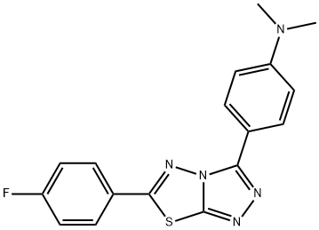 N-{4-[6-(4-fluorophenyl)[1,2,4]triazolo[3,4-b][1,3,4]thiadiazol-3-yl]phenyl}-N,N-dimethylamine Struktur