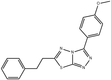 methyl 4-[6-(2-phenylethyl)[1,2,4]triazolo[3,4-b][1,3,4]thiadiazol-3-yl]phenyl ether 化学構造式
