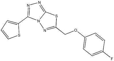 6-[(4-fluorophenoxy)methyl]-3-(2-thienyl)[1,2,4]triazolo[3,4-b][1,3,4]thiadiazole Structure