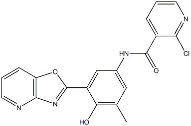 2-chloro-N-(4-hydroxy-3-methyl-5-[1,3]oxazolo[4,5-b]pyridin-2-ylphenyl)nicotinamide|