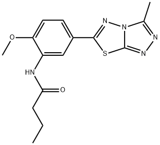N-[2-methoxy-5-(3-methyl[1,2,4]triazolo[3,4-b][1,3,4]thiadiazol-6-yl)phenyl]butanamide,895346-47-1,结构式