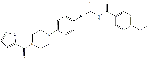 N-{4-[4-(2-furoyl)-1-piperazinyl]phenyl}-N'-(4-isopropylbenzoyl)thiourea Struktur