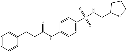 3-phenyl-N-(4-{[(tetrahydro-2-furanylmethyl)amino]sulfonyl}phenyl)propanamide Structure