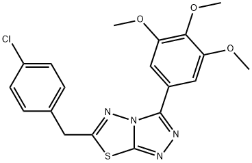 6-(4-chlorobenzyl)-3-(3,4,5-trimethoxyphenyl)[1,2,4]triazolo[3,4-b][1,3,4]thiadiazole,896077-73-9,结构式