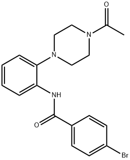 N-[2-(4-acetyl-1-piperazinyl)phenyl]-4-bromobenzamide Struktur