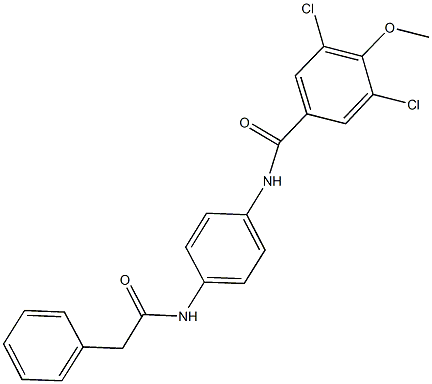 3,5-dichloro-4-methoxy-N-{4-[(phenylacetyl)amino]phenyl}benzamide Struktur