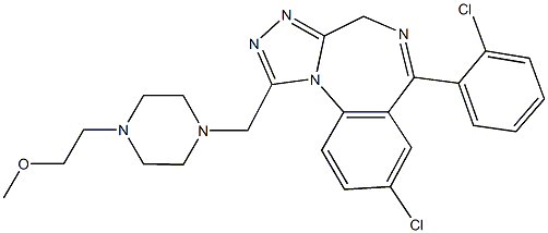 8-chloro-6-(2-chlorophenyl)-1-{[4-(2-methoxyethyl)-1-piperazinyl]methyl}-4H-[1,2,4]triazolo[4,3-a][1,4]benzodiazepine,89719-74-4,结构式