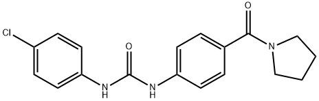 N-(4-chlorophenyl)-N'-[4-(1-pyrrolidinylcarbonyl)phenyl]urea Structure