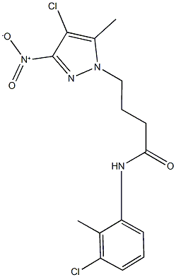 4-{4-chloro-3-nitro-5-methyl-1H-pyrazol-1-yl}-N-(3-chloro-2-methylphenyl)butanamide,897542-45-9,结构式