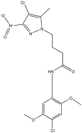 N-(4-chloro-2,5-dimethoxyphenyl)-4-{4-chloro-3-nitro-5-methyl-1H-pyrazol-1-yl}butanamide 结构式