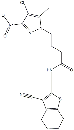 4-{4-chloro-3-nitro-5-methyl-1H-pyrazol-1-yl}-N-(3-cyano-4,5,6,7-tetrahydro-1-benzothien-2-yl)butanamide|