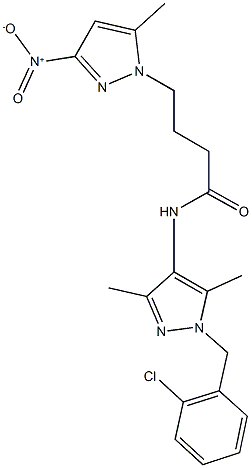 897543-86-1 N-[1-(2-chlorobenzyl)-3,5-dimethyl-1H-pyrazol-4-yl]-4-{3-nitro-5-methyl-1H-pyrazol-1-yl}butanamide