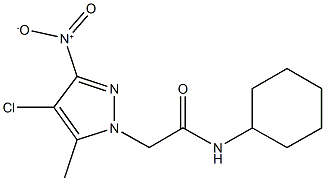 2-{4-chloro-3-nitro-5-methyl-1H-pyrazol-1-yl}-N-cyclohexylacetamide,897543-95-2,结构式