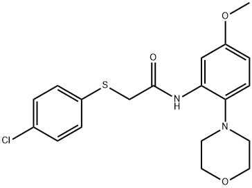 2-[(4-chlorophenyl)sulfanyl]-N-[5-methoxy-2-(4-morpholinyl)phenyl]acetamide,897548-41-3,结构式
