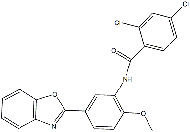 N-[5-(1,3-benzoxazol-2-yl)-2-methoxyphenyl]-2,4-dichlorobenzamide 化学構造式