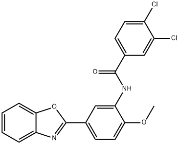 N-[5-(1,3-benzoxazol-2-yl)-2-methoxyphenyl]-3,4-dichlorobenzamide Structure