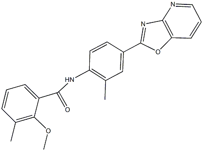 2-methoxy-3-methyl-N-(2-methyl-4-[1,3]oxazolo[4,5-b]pyridin-2-ylphenyl)benzamide Structure