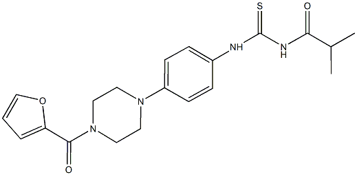 N-{4-[4-(2-furoyl)-1-piperazinyl]phenyl}-N'-isobutyrylthiourea Struktur