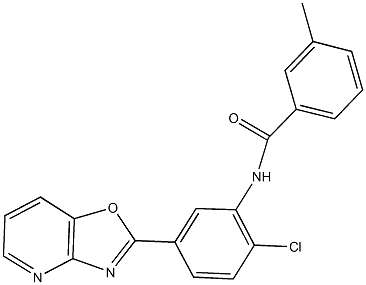 N-(2-chloro-5-[1,3]oxazolo[4,5-b]pyridin-2-ylphenyl)-3-methylbenzamide Struktur