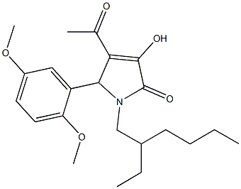 4-acetyl-5-(2,5-dimethoxyphenyl)-1-(2-ethylhexyl)-3-hydroxy-1,5-dihydro-2H-pyrrol-2-one 化学構造式