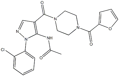 N-(1-(2-chlorophenyl)-4-{[4-(2-furoyl)-1-piperazinyl]carbonyl}-1H-pyrazol-5-yl)acetamide,898338-75-5,结构式