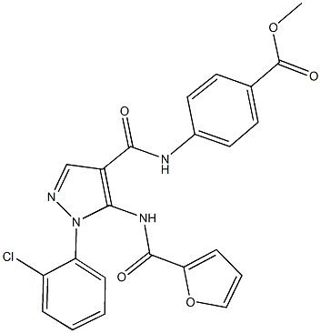 methyl 4-({[1-(2-chlorophenyl)-5-(2-furoylamino)-1H-pyrazol-4-yl]carbonyl}amino)benzoate Structure
