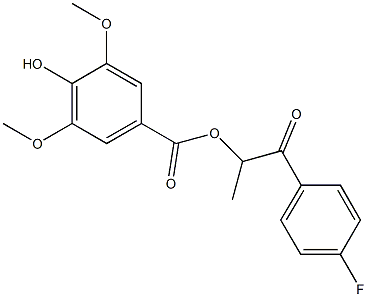 2-(4-fluorophenyl)-1-methyl-2-oxoethyl 4-hydroxy-3,5-dimethoxybenzoate,898470-71-8,结构式