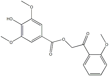 2-(2-methoxyphenyl)-2-oxoethyl 4-hydroxy-3,5-dimethoxybenzoate 化学構造式