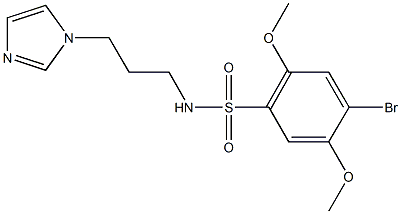 4-bromo-N-[3-(1H-imidazol-1-yl)propyl]-2,5-dimethoxybenzenesulfonamide,898647-31-9,结构式