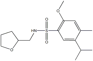 5-isopropyl-2-methoxy-4-methyl-N-(tetrahydro-2-furanylmethyl)benzenesulfonamide Struktur