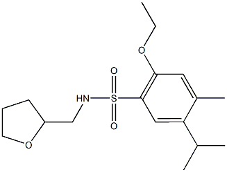 2-ethoxy-5-isopropyl-4-methyl-N-(tetrahydro-2-furanylmethyl)benzenesulfonamide Struktur