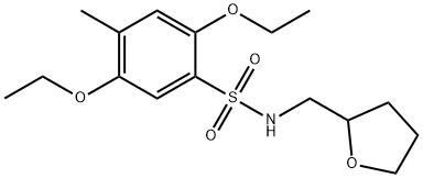 2,5-diethoxy-4-methyl-N-(tetrahydro-2-furanylmethyl)benzenesulfonamide 化学構造式