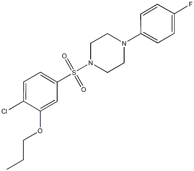 1-[(4-chloro-3-propoxyphenyl)sulfonyl]-4-(4-fluorophenyl)piperazine,898650-73-2,结构式