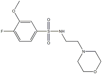 4-fluoro-3-methoxy-N-[2-(4-morpholinyl)ethyl]benzenesulfonamide 结构式