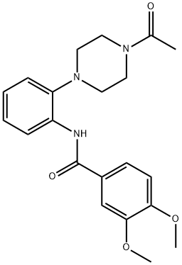 N-[2-(4-acetyl-1-piperazinyl)phenyl]-3,4-dimethoxybenzamide Struktur