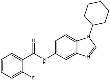 N-(1-cyclohexyl-1H-benzimidazol-5-yl)-2-fluorobenzamide,898912-78-2,结构式