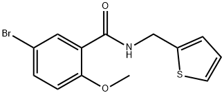 5-bromo-2-methoxy-N-(2-thienylmethyl)benzamide 化学構造式