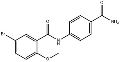 N-[4-(aminocarbonyl)phenyl]-5-bromo-2-methoxybenzamide,899159-43-4,结构式