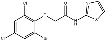 2-(2-bromo-4,6-dichlorophenoxy)-N-(1,3-thiazol-2-yl)acetamide 化学構造式