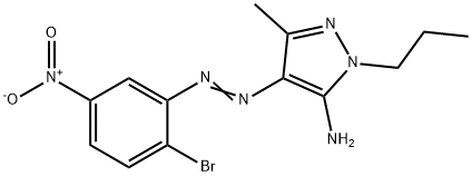 5-amino-4-({2-bromo-5-nitrophenyl}diazenyl)-3-methyl-1-propyl-1H-pyrazole Structure