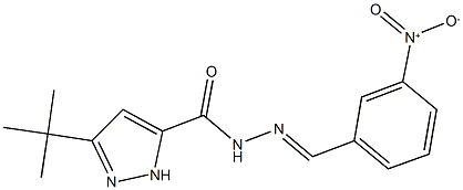 3-tert-butyl-N'-{3-nitrobenzylidene}-1H-pyrazole-5-carbohydrazide 结构式