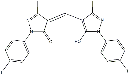 4-{[5-hydroxy-1-(4-iodophenyl)-3-methyl-1H-pyrazol-4-yl]methylene}-2-(4-iodophenyl)-5-methyl-2,4-dihydro-3H-pyrazol-3-one 结构式