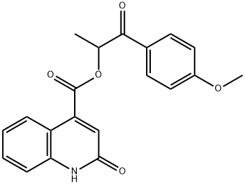 2-(4-methoxyphenyl)-1-methyl-2-oxoethyl 2-hydroxy-4-quinolinecarboxylate Struktur
