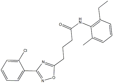 4-[3-(2-chlorophenyl)-1,2,4-oxadiazol-5-yl]-N-(2-ethyl-6-methylphenyl)butanamide Structure