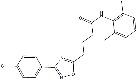 4-[3-(4-chlorophenyl)-1,2,4-oxadiazol-5-yl]-N-(2,6-dimethylphenyl)butanamide 化学構造式